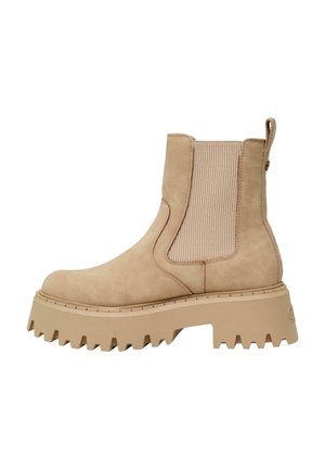 Enkellaarsjes met plateauzool - brown