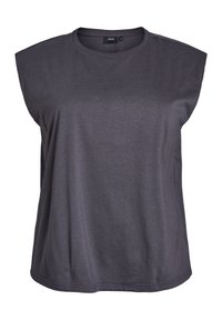 Zizzi ÄRMELLOSE MIT SCHULTERPOLSTERN - Basic T-shirt - asphalt