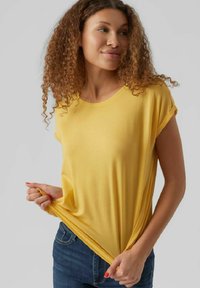 Vero Moda VMAVA PLAIN - T-Shirt basic - golden cream