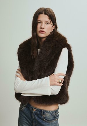 Vest - mottled brown
