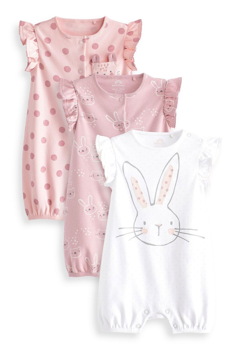 Next BABY ROMPERS 3 PACK Jumpsuit pink bunny/wit Zalando.nl