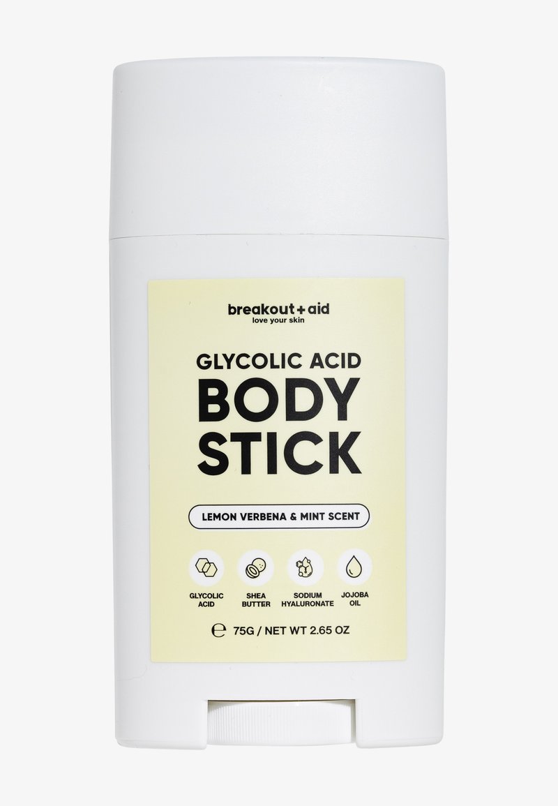 Stick corps à l'acide glycolique avec parfum de verveine citronnée et menthe, contenant du beurre de karité, de l'hyaluronate de sodium et de l'huile de jojoba, pot de 75 g.