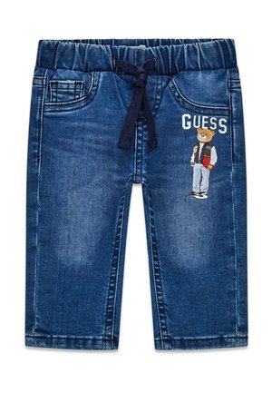 Guess JEANS MIT BÄRENLOGO BEDRUCKT - Jeans Slim Fit - blau