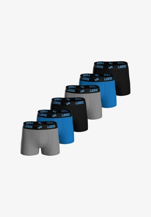 Herren-Boxershorts im Set, erhältlich in Grau, Blau und Schwarz. Weicher Stoff mit elastischen Bunds, versehen mit "LIONS" Schriftzug und Logo.