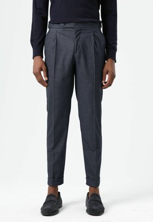 HIGH WAIST PLEATED - Chino - navy