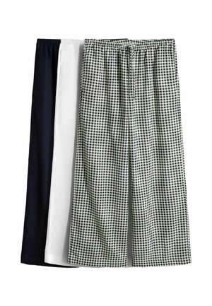 REGULAR FIT - WIDE - Bukser - white navy blue gingham