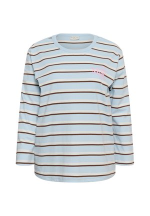Kaffe Curve, KCELONA LONG SLEEVE - T-shirt à manches longues - light blue carafe stripe