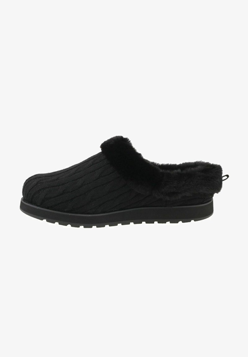Skechers BOBS GEFÜTTERT KEEPSAKES ICE SCH - Sandalias planas - schwarz