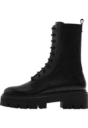 Lace-up ankle boots - black