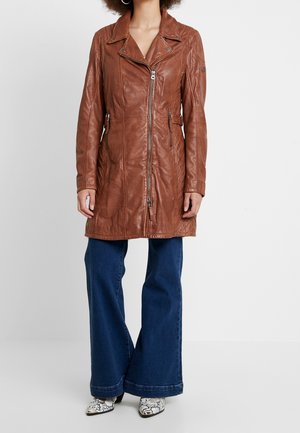 Halflange jas - cognac