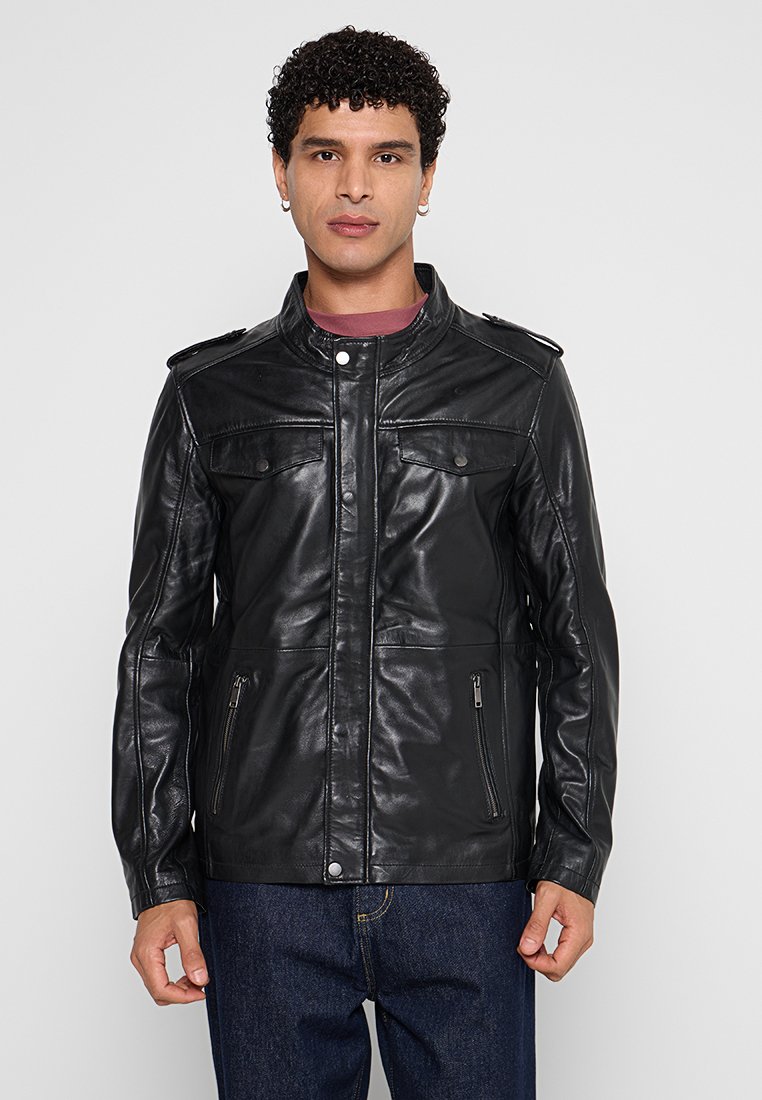 Lee Cooper Leren jas zwart