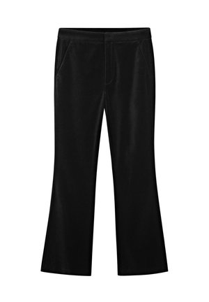 Massimo Dutti, VELVET SKINNY FLARE FIT PANTS - Trousers - black