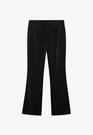 Massimo Dutti, VELVET SKINNY FLARE FIT PANTS - Trousers - black