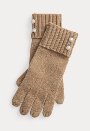 CREST-BUTTON-TRIM KNIT GLOVES - Cimdi - adirondak heather