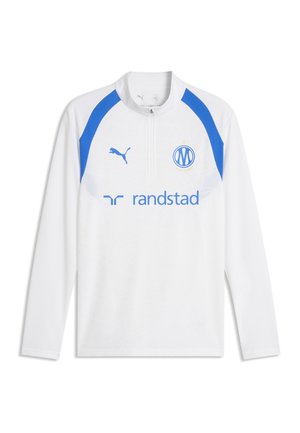 Puma OLYMPIQUE MARSEILLE TRAINING 1/4 ZIP TOP - Article de supporter d'équipe de club - white  team royal