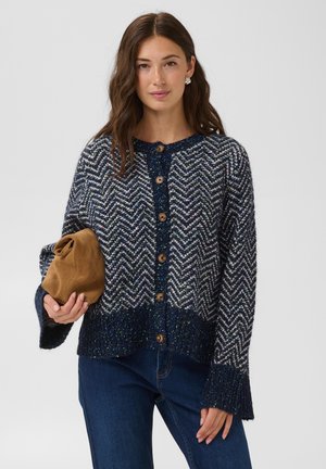 Culture, CUSTARSY CARDIGAN - Gilet - blue herringbone
