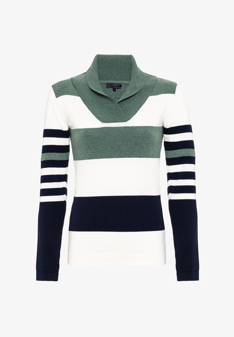 Felix Hardy SHAWL COLLAR STRIPED - Maglione - green