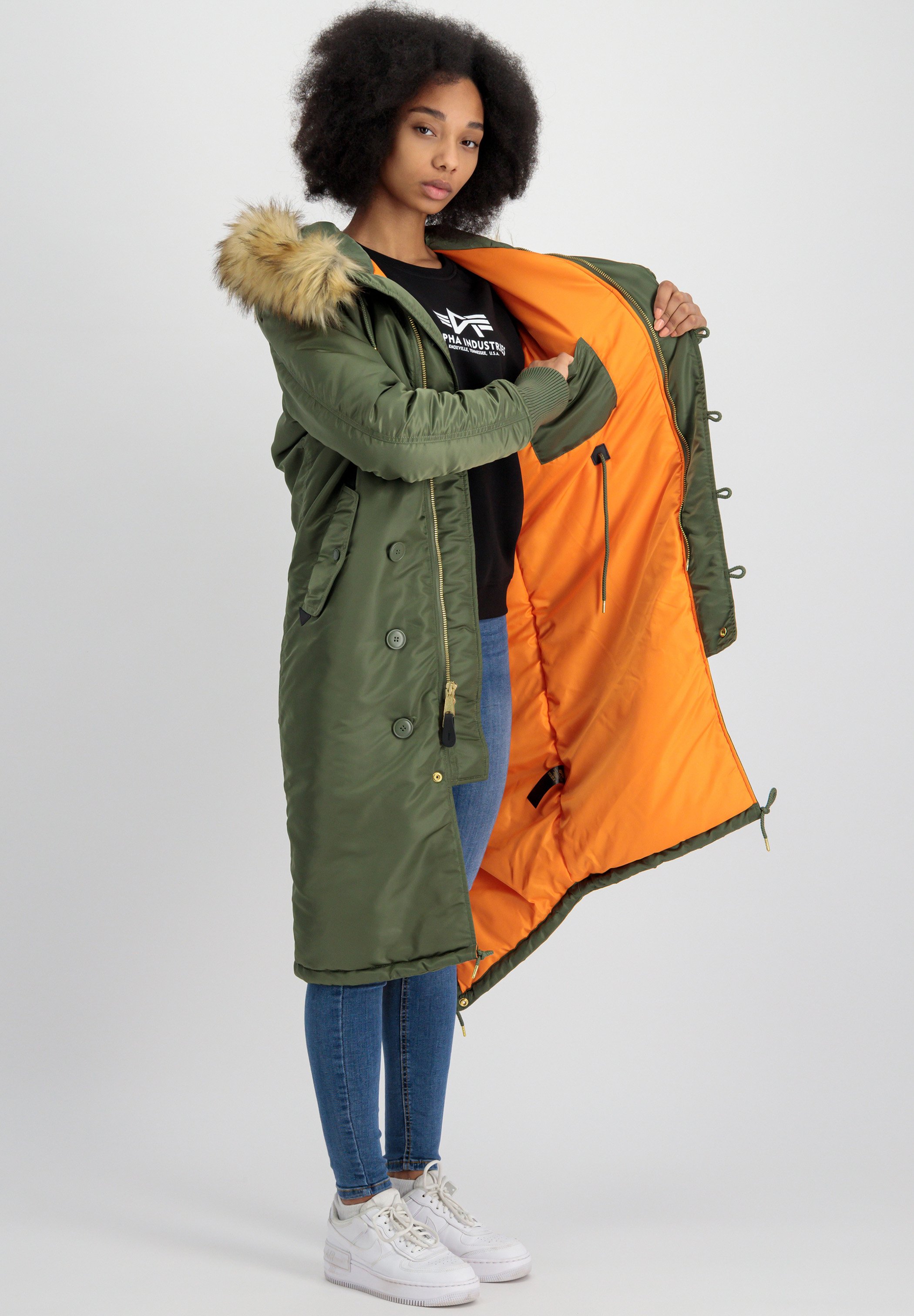 Alpha Industries LONG FISHTAIL - Parka - sage green/khaki - Zalando