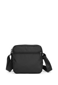 Černá obdélníková crossbody taška vyrobená z odolného materiálu; obsahuje přední zipovou kapsu a nastavitelný popruh. Elegantní, minimalistický design.