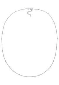 Colier din argint cu o succesiune de perle mici rotunde dispuse pe un design delicat de zale, dotat cu un închizător tip homar și lungime ajustabilă.