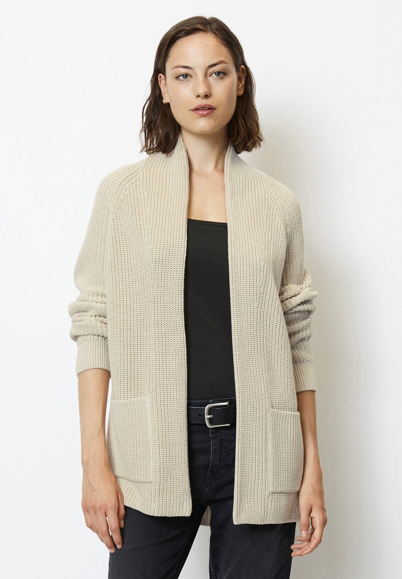 Marc O'Polo LONGSLEEVE VNECK Gilet sandy melange/taupe ZALANDO.FR