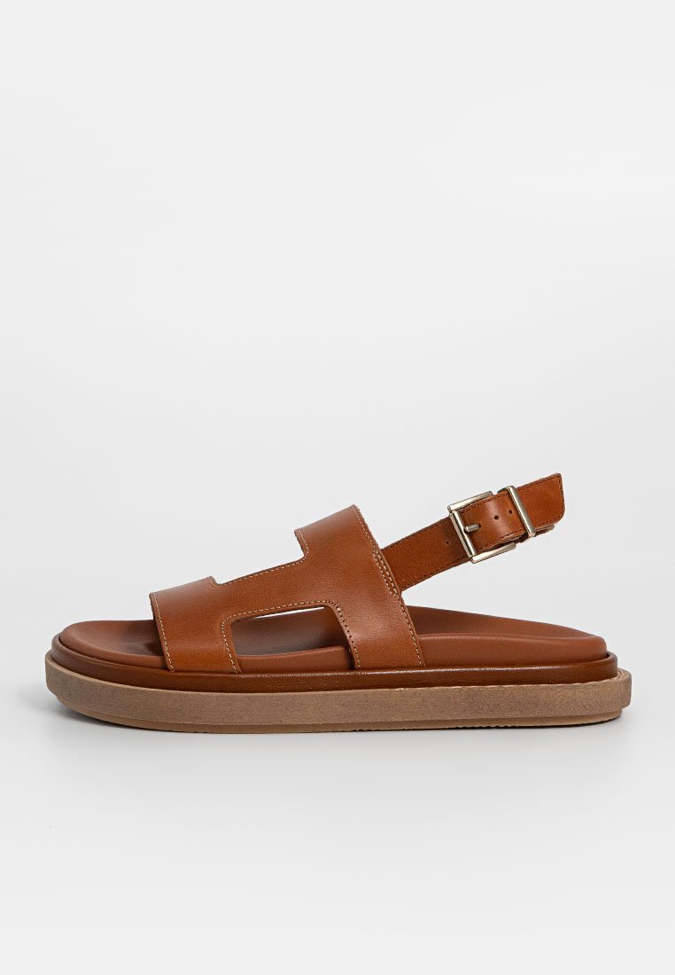 ALOHAS Sandalen met plateauzool cognac