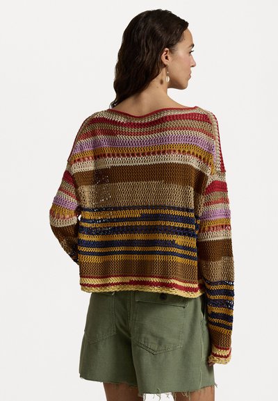 Polo Ralph Lauren LONG SLEEVE - Džemperis - tan/multi-colored