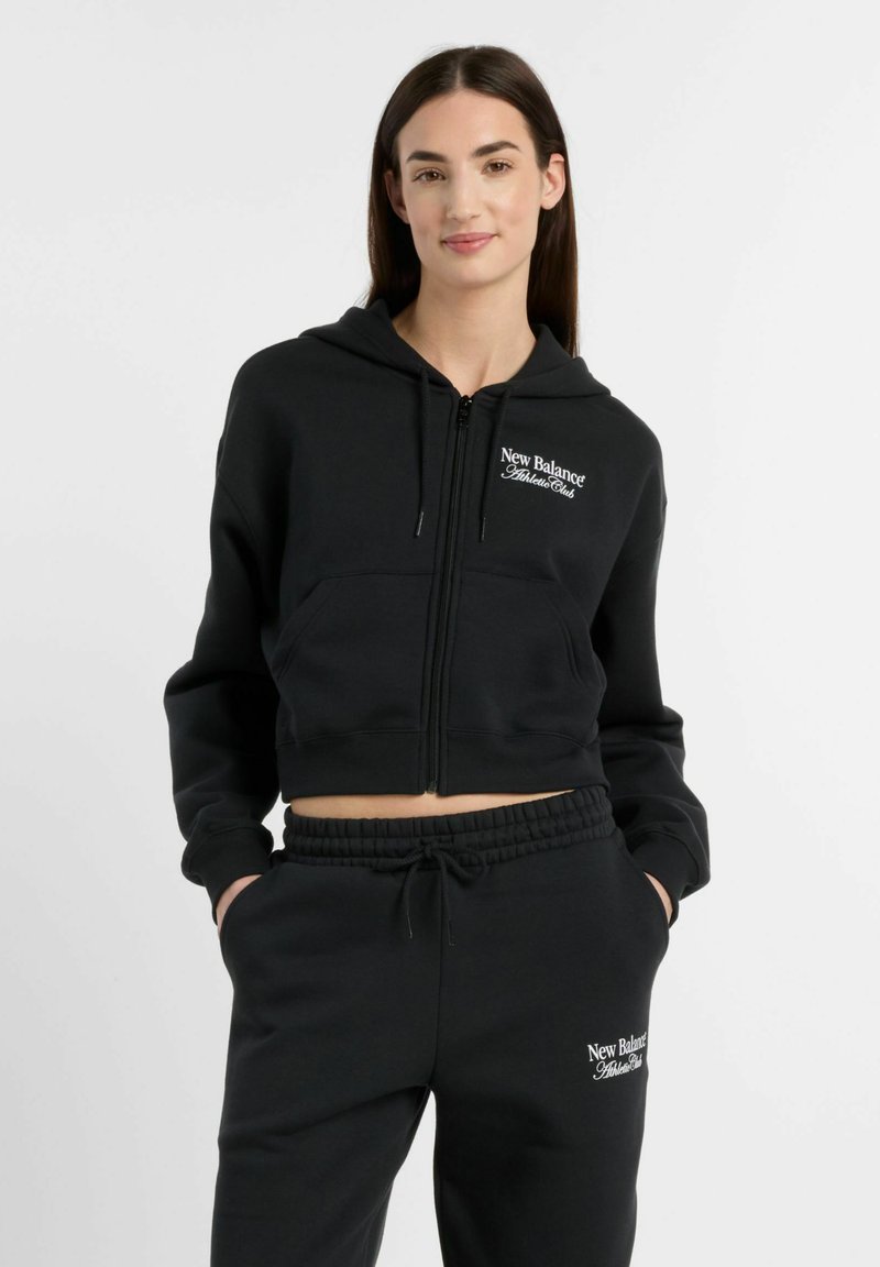 New Balance Sweater met rits gemêleerd zwart New Balance Sweater met rits gemêleerd zwart