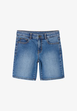 Vertbaudet, VERTBAUDET JUNGEN JEANSBERMUDAS BASIC, BUNDWEITE VERSTELLBAR - Denim shorts - blue stone