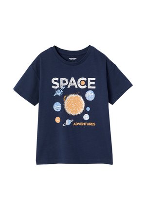 MIT SPACE-MOTIV - Print T-shirt - nachtblau