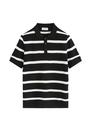 FRILIVIN, POLO RAYÉ TRICOTÉ CASUAL - Polo - noir