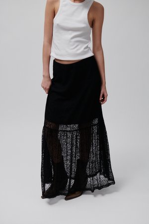 CLEAM - Jupe trapèze - black