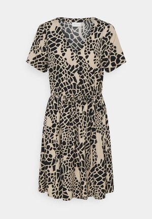 VILISE V NECK DRESS - Day dress - humus/black