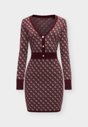 Guess, AUBREY  - Φόρεμα-πουλόβερ - red noir pearl oyste