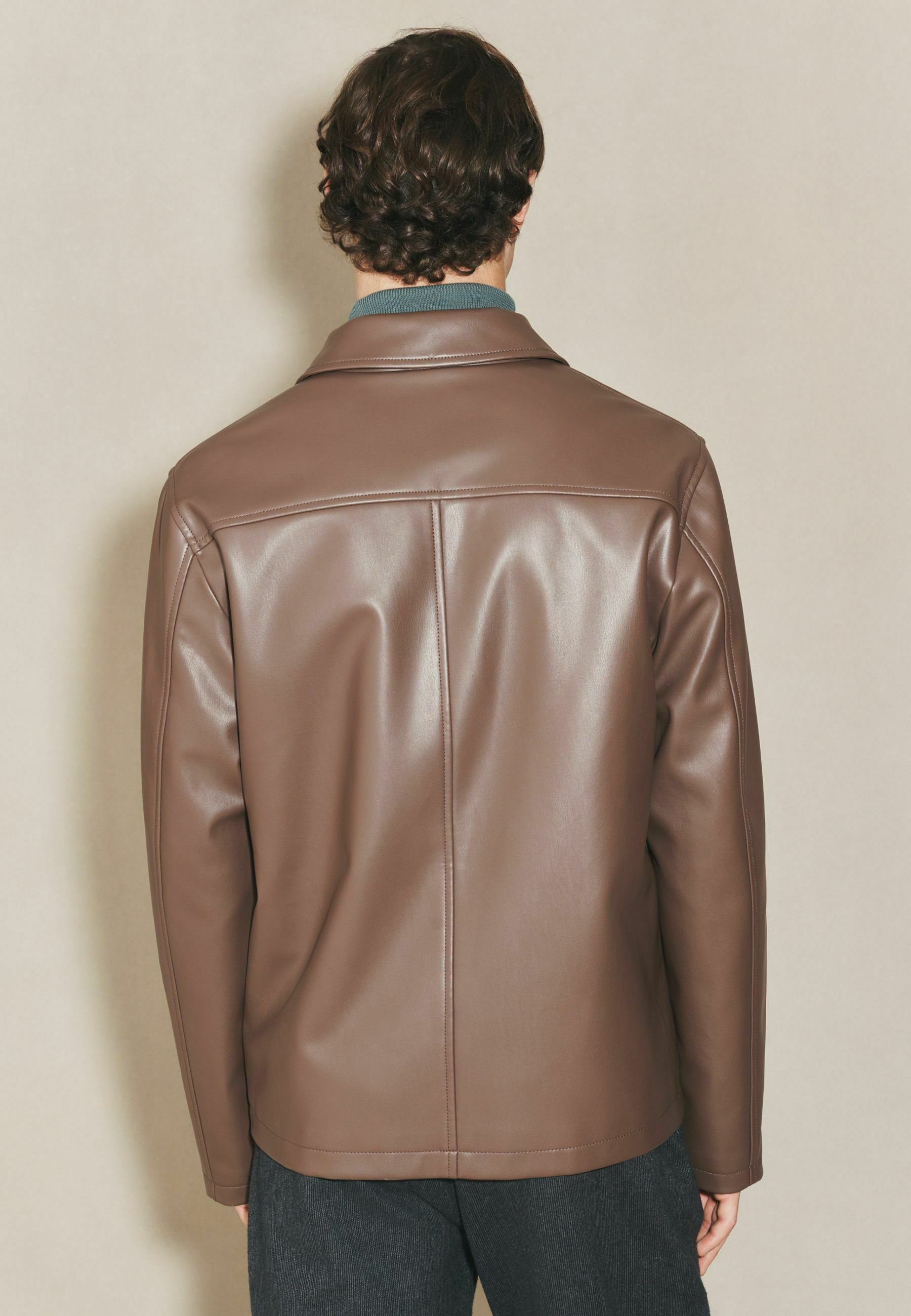 Next REGULAR FIT - EDIT - Faux leather jacket - brown - Zalando