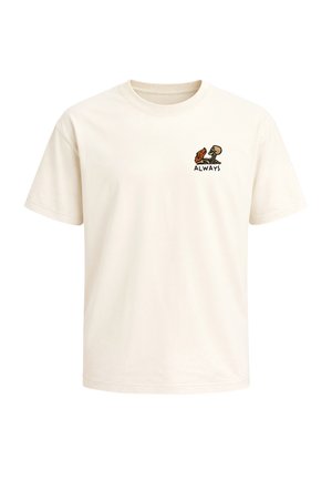 Neverless, HERREN T-SHIRT - ALWAY BY YOUR SIDE - OVERSIZED RELAXED FIT - T-Shirt print - hell-beige