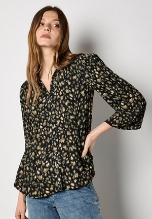 ABSTRACT ANIMAL PLISSE - Hemdbluse - black