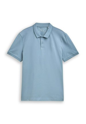 Lichtblauw poloshirt gemaakt van een katoenmix, met een klassieke kraag, een knoopsluiting met twee knopen en een klein logo op de borst.