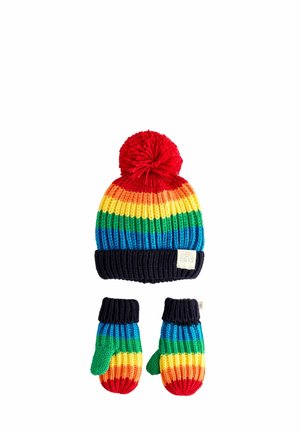 SET - Gloves - multi rainbow stripe