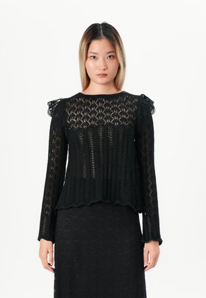 ONLY ONLASHLEY O NECK MIX - Striktrøje - black detail dtm lace