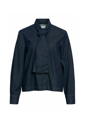 Object, DENIM SHIRT SCARF NECK - Blouse - dark blue denim