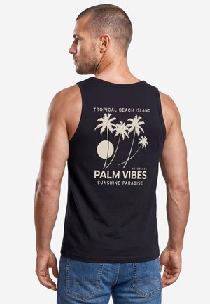 Neverless, TANKTOP HERREN MIT GRAFIK-PRINT - DESIGN PALM VIBES - - Top - schwarz