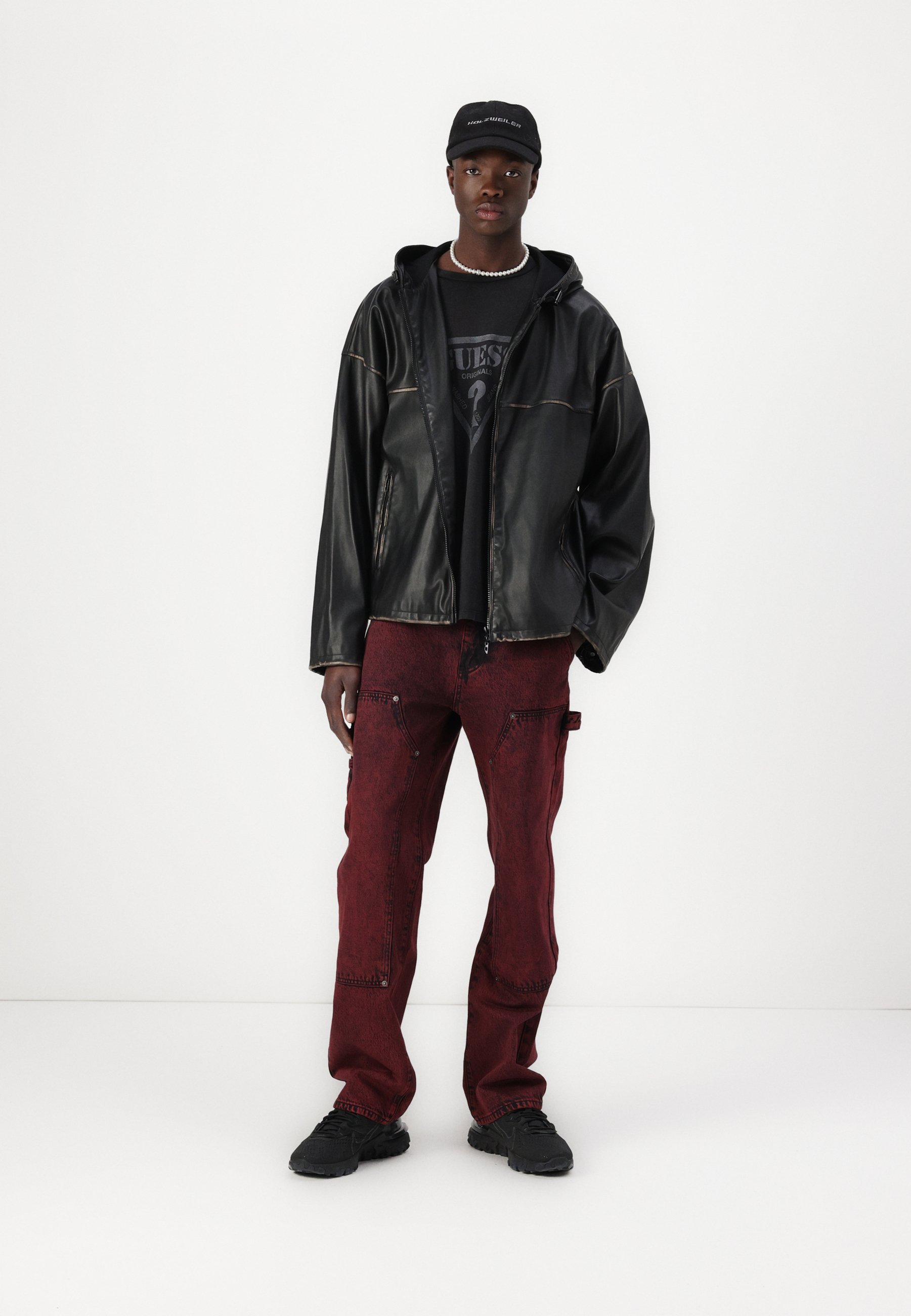 Diesel ANTIL UNISEX - Faux leather jacket - black - Zalando.co.uk