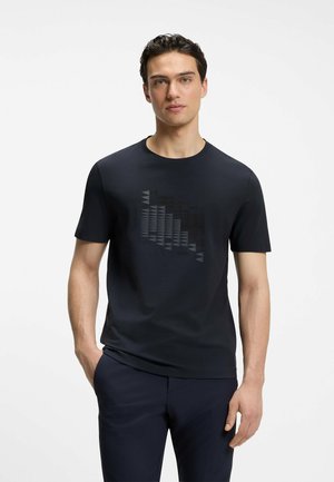 BOSS, BOSS TS_NETWORK FLAG - T-Shirt print - dark blue two