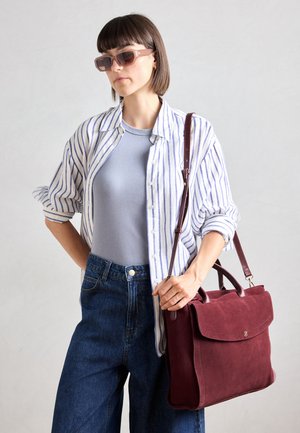 LEATHER - Laptoptas - bordeaux