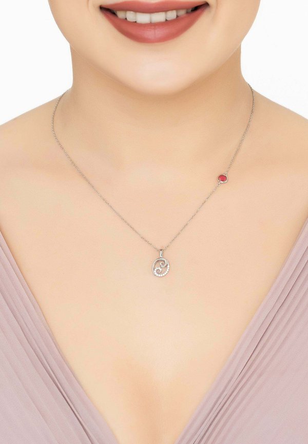 ZODIAC BIRTHSTONE CANCER RUBY  - Necklace