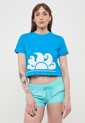 Print T-shirt - blue java 01