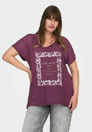 CARKETTY LIFE V-NECK MIX TEE - Blusa - mauve wine