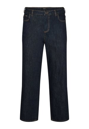 Zizzi, STRAIGHT FIT JEANS KIANA MIT HOHER TAILLE - Straight leg jeans - blau