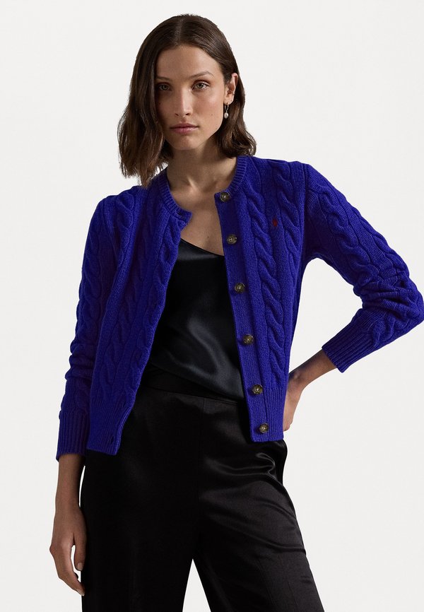 CABLE KNIT WOOL CASHMERE CARDIGAN - Cardigan - heritage royal